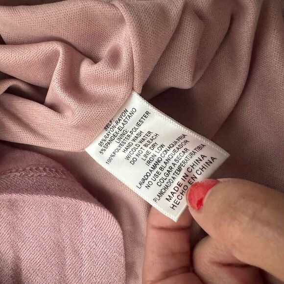 NWT Listicle Pink Wrap Front Mini Dress Size M Ruched Buttons Adjustable Straps - Picture 10 of 11